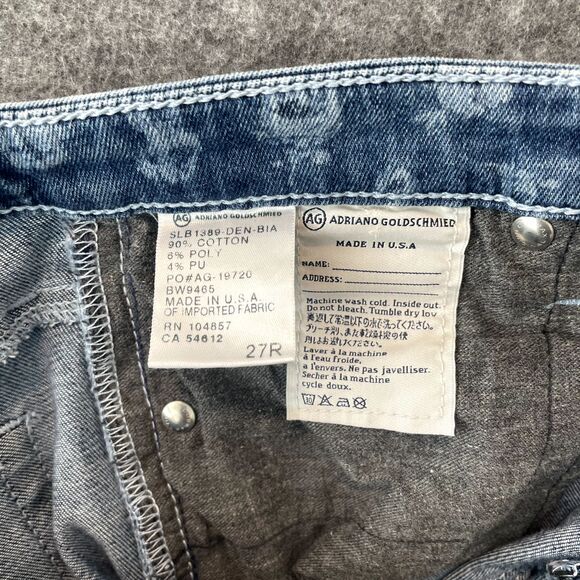 ADRIANO GOLDSCHMIED + LIBERTY ART FABRICS Floral Print Denim Blue Jeans Size 27R - Picture 6 of 16